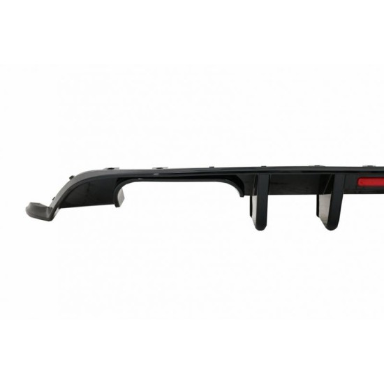 Diffuser Πίσω Προφυλακτήρα Για VW Golf VII (7.5) 17-20 Facelift R-Look Μαύρο Γυαλιστερό Με Led Στοπάκι