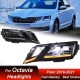 Μπροστινά Φανάρια Set Για Skoda Octavia mk3 2017-2022 DRL Μαύρα Carner