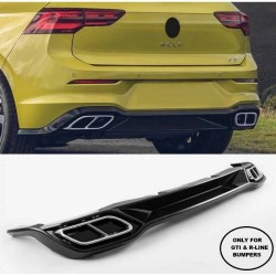 Diffuser Πίσω Προφυλακτήρα Για VW Golf VIII (8) 2019+ R-Line Για R-Line & GTI Έκδοση Προφυλακτήρα Γυαλιστερό Μαύρο Από Abs Πλαστικό