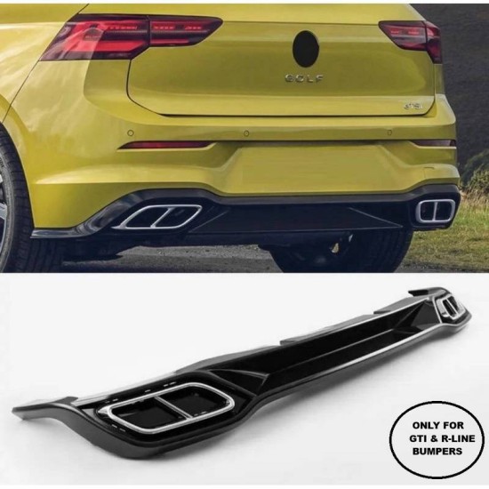 Diffuser Πίσω Προφυλακτήρα Για VW Golf VIII (8) 2019+ R-Line Για R-Line & GTI Έκδοση Προφυλακτήρα Γυαλιστερό Μαύρο Από Abs Πλαστικό