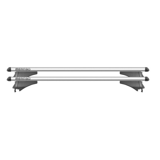 Μπάρες Οροφής Αλουμινίου Universal Menabo Tiger XL 132cm Railing System Σετ Με Πόδια Και Κλειδαριά Ασημί 2 Τεμάχια