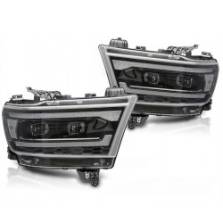 Μπροστινά Φανάρια Set Για Dodge Ram 19-22 TRU DRL Lights Μαύρα Full Led Manual Sonar