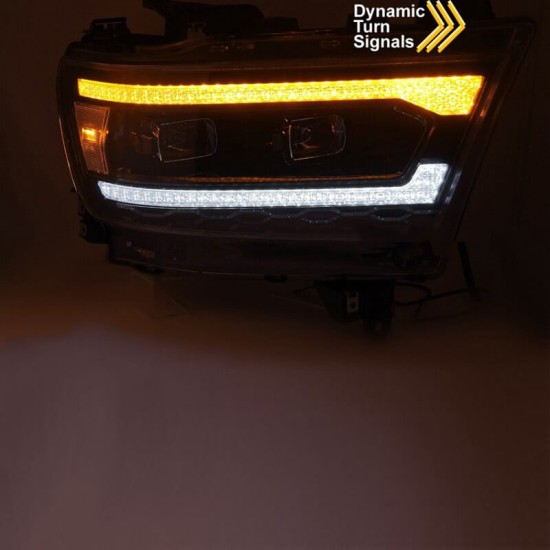 Μπροστινά Φανάρια Set Για Dodge Ram 19-22 TRU DRL Lights Μαύρα Full Led Manual Sonar