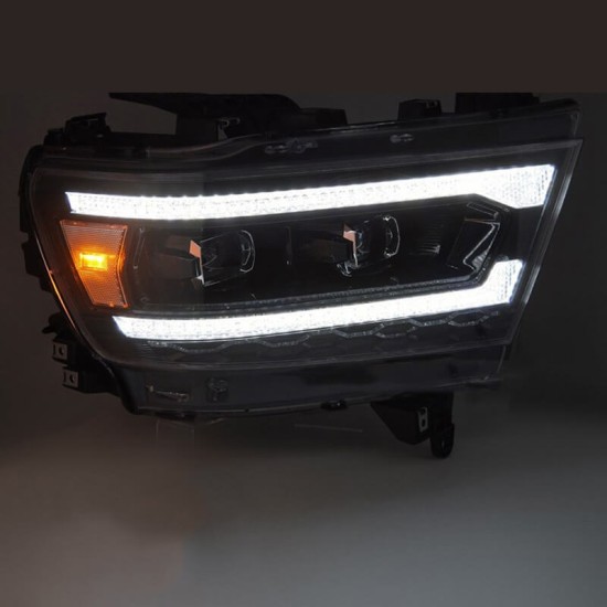 Μπροστινά Φανάρια Set Για Dodge Ram 19-22 TRU DRL Lights Μαύρα Full Led Manual Sonar