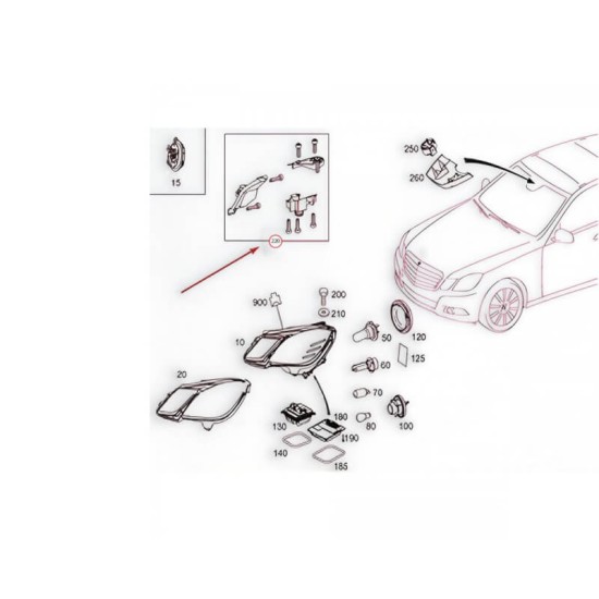 Βάσεις Επισκευής Αριστερού Φαναριού Για Mercedes-Benz E-Class W212 09-12 Pre Facelift 3 Τεμάχια