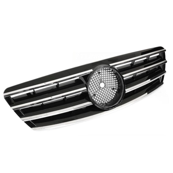 Μάσκα Για Mercedes-Benz C-Class W203 00-07 Amg C63 Look Μαύρο/Χρώμιο 1 Τεμάχιο