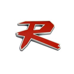 Αυτοκόλλητo Χρωμίου 3D ''R'' 7.2cm x 5.5cm 1 Τεμάχιο