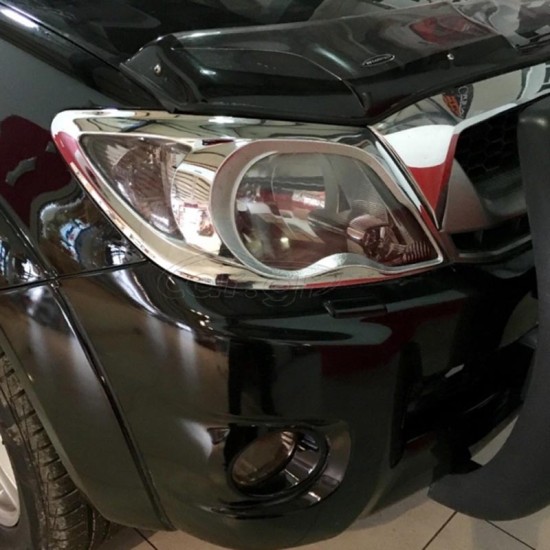 Μασκάκια Μπροστινών Φαναριών Χρωμίου Για Toyota Hilux 05-12 2 Τεμάχια