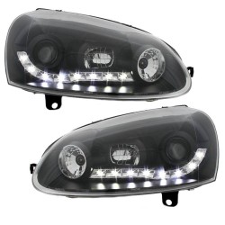 Μπροστινά Φανάρια Set Για Vw Golf V (5) 03-08 DRL Μαύρα H1/H1 Με Μοτέρ JunYan Μπροστινά Φανάρια Set Για Vw Golf V (5) 03-08 DRL Μαύρα H1/H1 Με Μοτέρ JunYan