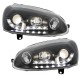 Μπροστινά Φανάρια Set Για Vw Golf V (5) 03-08 DRL Μαύρα H1/H1 Με Μοτέρ JunYan