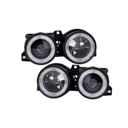 Μπροστινά Φανάρια Set Για Bmw 3 E30 82-94 Angel Eyes Μαύρα Με Σταυρό H1/H1 Manual Depo Μπροστινά Φανάρια Set Για Bmw 3 E30 82-94 Angel Eyes Μαύρα Με Σταυρό H1/H1 Manual Depo