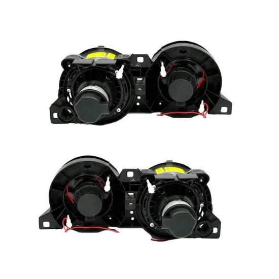Μπροστινά Φανάρια Set Για Bmw 3 E30 82-94 Angel Eyes Μαύρα Με Σταυρό H1/H1 Manual Depo