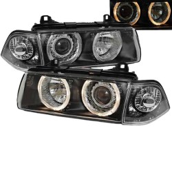 Μπροστινά Φανάρια Set Για Bmw 3 E36 92-98 Coupe/Cabrio Angel Eyes Μαύρα H7/H7 Depo Μπροστινά Φανάρια Set Για Bmw 3 E36 92-98 Coupe/Cabrio Angel Eyes Μαύρα H7/H7 Depo