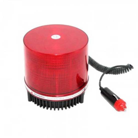Φάρος Ασφαλείας Αυτοκινήτου Μαγνητικός Led 12V /24V 10,5x11.5cm Κόκκινος