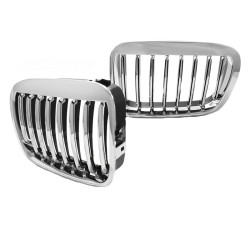 Καρδιές Μάσκας Για Bmw 3 E46 99-01 Sedan/Touring/Compact Χρωμίου Με 8 Γραμμές 2 Τεμάχια Καρδιές Μάσκας Για Bmw 3 E46 99-01 Sedan/Touring/Compact Χρωμίου Με 8 Γραμμές 2 Τεμάχια