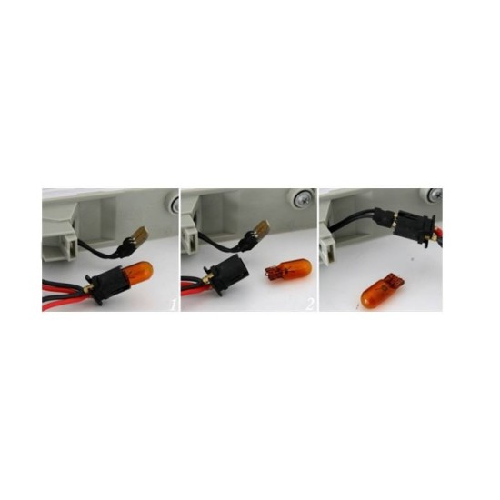 Πλαϊνά Φλας Φτερού Για Audi A3 8L 96-00 / A4 B5 94-98 / Skoda Octavia 97-04 / Fabia 00-04 Τετράγωνα Led Black 2 Τεμάχια