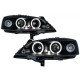 Μπροστινά Φανάρια Set Για Opel Astra G 98-04 Angel Eyes Μαύρα H1/H1 Sonar