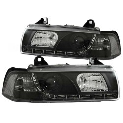 Μπροστινά Φανάρια Set Για Bmw 3 E36 90-99 Coupe / Cabrio DRL Μαύρα H1/H1 Sonar Μπροστινά Φανάρια Set Για Bmw 3 E36 90-99 Coupe / Cabrio DRL Μαύρα H1/H1 Sonar