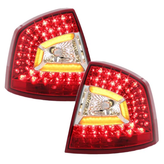Πισινά Φανάρια Set Για Skoda Octavia 1Z 04-13 Sedan Led Red/Crystal LΗ GRΟUΡ