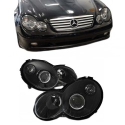 Μπροστινά Φανάρια Set Για Mercedes-Benz CL203 SportsCoupe 00-04 Projectors Μαύρα H7/H7 Με Ρυθμιστή Αέρος Depo Μπροστινά Φανάρια Set Για Mercedes-Benz CL203 SportsCoupe 00-04 Projectors Μαύρα H7/H7 Με Ρυθμιστή Αέρος Depo