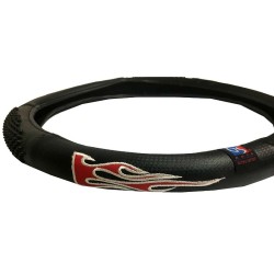 Κάλυμμα Τιμονιού Αυτοκινήτου Δερματίνη Flame Κόκκινο Medium 38cm Κάλυμμα Τιμονιού Αυτοκινήτου Δερματίνη Flame Κόκκινο Medium 38cm