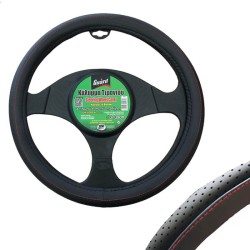 Κάλυμμα Τιμονιού Αυτοκινήτου Δερματίνη Μαύρο Με Κόκκινη Ραφή Medium 37-39cm Κάλυμμα Τιμονιού Αυτοκινήτου Δερματίνη Μαύρο Με Κόκκινη Ραφή Medium 37-39cm