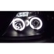 Μπροστινά Φανάρια Set Για Toyota Hilux 05-11 Angel Eyes & Led Black H1/H1 Manual Sonar