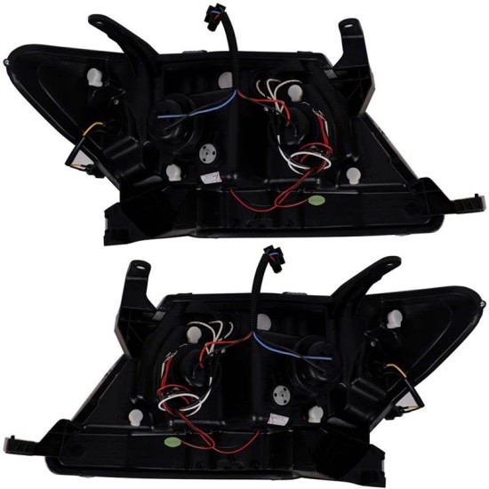 Μπροστινά Φανάρια Set Για Toyota Hilux 05-11 Angel Eyes & Led Black H1/H1 Manual Sonar