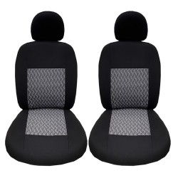 Καλύμματα Μπροστινών Καθισμάτων Υφασμάτινα Prime Μαύρο Με Γκρι Ραφή Ζευγάρι 6 Τεμάχια 11703