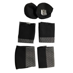 Καλύμματα Μπροστινών Καθισμάτων Υφασμάτινα Prime Μαύρο Με Γκρι Ραφή Ζευγάρι 6 Τεμάχια 11703