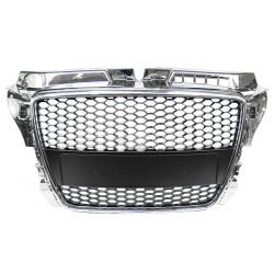 Μάσκα Για Audi A3 8P 08-12 RS3 Look Κυψελωτή Χρώμιο/Μαύρο 1 Τεμάχιο