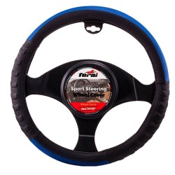 Κάλυμμα Τιμονιού Αυτοκινήτου PU Ανάγλυφο Μαύρο/Μπλε Medium 38cm Κάλυμμα Τιμονιού Αυτοκινήτου PU Ανάγλυφο Μαύρο/Μπλε Medium 38cm