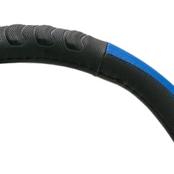 Κάλυμμα Τιμονιού Αυτοκινήτου PU Ανάγλυφο Μαύρο/Μπλε Medium 38cm Κάλυμμα Τιμονιού Αυτοκινήτου PU Ανάγλυφο Μαύρο/Μπλε Medium 38cm