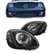 Μπροστινά Φανάρια Set Για Mercedes-Benz SLK R170 96-04 Μαύρα H4 Ρύθμιση Αέρος Depo
