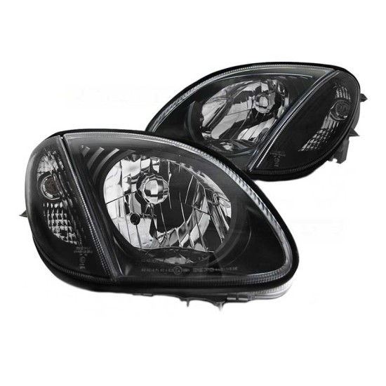 Μπροστινά Φανάρια Set Για Mercedes-Benz SLK R170 96-04 Μαύρα H4 Ρύθμιση Αέρος Depo