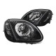 Μπροστινά Φανάρια Set Για Mercedes-Benz SLK R170 96-04 Μαύρα H4 Ρύθμιση Αέρος Depo
