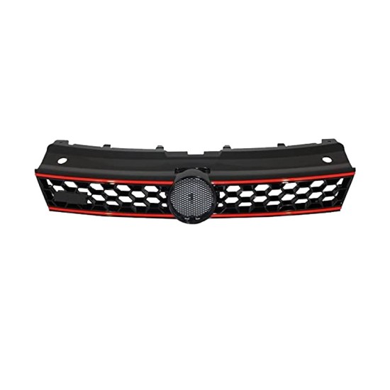 Μάσκα Για Vw Polo 6R/6C 09-16 GTI Look Κυψελωτή Με Κόκκινο Σιρίτι 1 Τεμάχιο