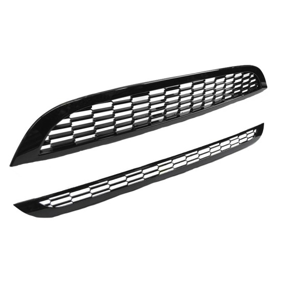 Μάσκα Για Mini Cooper 01-06 R50 / R53 Κυψελωτή Γυαλιστερή Μαύρη 2 Τεμάχια