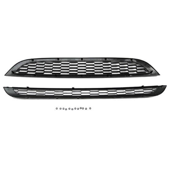 Μάσκα Για Mini Cooper 01-06 R50 / R53 Κυψελωτή Γυαλιστερή Μαύρη 2 Τεμάχια