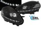 Μπροστινά Φανάρια Set Για Fiat Grande Punto Evo 09-12 TRU DRL Μαύρα H1/H1 Με Μοτέρ Sonar