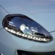 Μπροστινά Φανάρια Set Για Fiat Grande Punto Evo 09-12 TRU DRL Μαύρα H1/H1 Με Μοτέρ Sonar