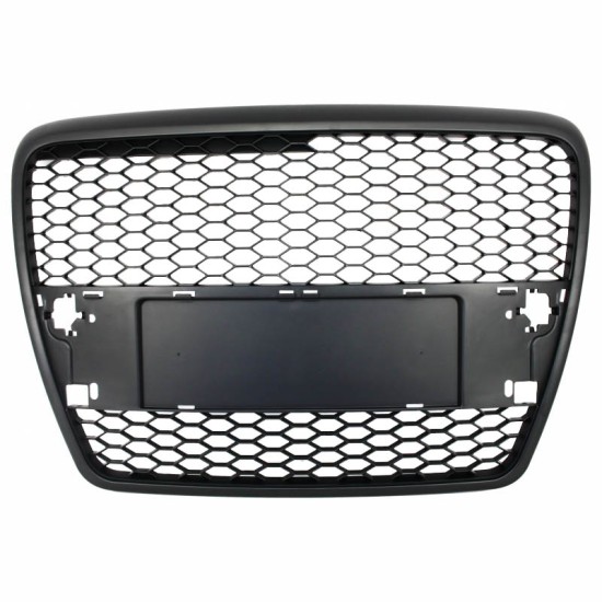 Μάσκα Για Audi A6 4F C6 04-11 RS6 Look Κυψελωτή Μαύρο Ματ 1 Τεμάχιο