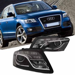 Μπροστινά Φανάρια Set Για Audi Q5 8R 08-12 TRU DRL Μαύρα H7 Με Μοτέρ Depo Μπροστινά Φανάρια Set Για Audi Q5 8R 08-12 TRU DRL Μαύρα H7 Με Μοτέρ Depo