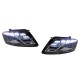 Μπροστινά Φανάρια Set Για Audi Q5 8R 08-12 TRU DRL Μαύρα H7 Με Μοτέρ Depo