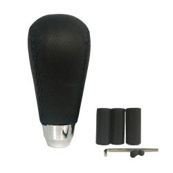 Πόμολο Λεβιέ Ταχυτήτων Universal Μαύρο Με Ραφές Οβάλ Με 3 Αντάπτορες M8/M10/M12 Με Κανονική Όπισθεν UT-3171