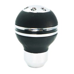 Πόμολο Λεβιέ Ταχυτήτων Universal Μαύρο/Νίκελ Στρόγγυλο Με Νίκελ Δαχτυλίδια Για Κανονική Όπισθεν 37110