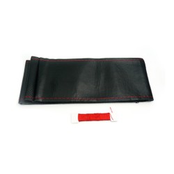 Κάλυμμα Τιμονιού Αυτοκινήτου Δερμάτινο Ραφτό Μαύρο/Κόκκινο Medium 38cm Κάλυμμα Τιμονιού Αυτοκινήτου Δερμάτινο Ραφτό Μαύρο/Κόκκινο Medium 38cm