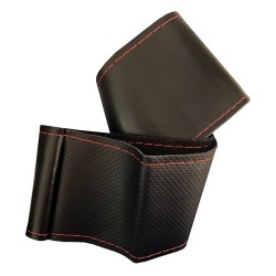 Κάλυμμα Τιμονιού Αυτοκινήτου Δερμάτινο Ραφτό Μαύρο/Κόκκινο Medium 38cm Κάλυμμα Τιμονιού Αυτοκινήτου Δερμάτινο Ραφτό Μαύρο/Κόκκινο Medium 38cm