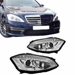 Μπροστινά Φανάρια Set Για Mercedes-Benz S-Class W221 05-09 W222 Look Χρωμίου D1S/H7 (Xenon) Με Μοτέρ Sonar