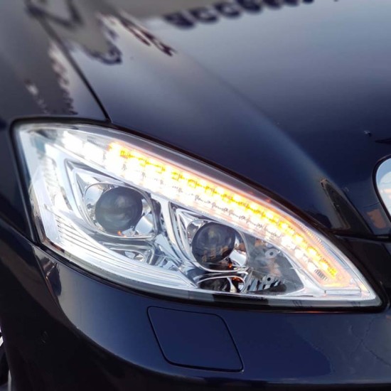 Μπροστινά Φανάρια Set Για Mercedes-Benz S-Class W221 05-09 W222 Look Χρωμίου D1S/H7 (Xenon) Με Μοτέρ Sonar